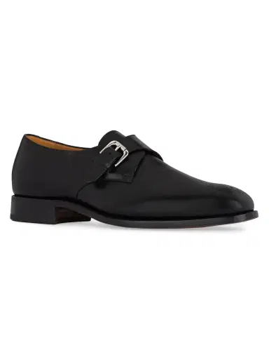 Ralph Lauren Purple Label Men's Darnell II Leather Monk Strap Dress Loafers - Black | Thumbnail 1 Ralph Lauren Purple Label Men's Darnell II Leather Monk Strap Dress Loafers - Black | Thumbnail 1