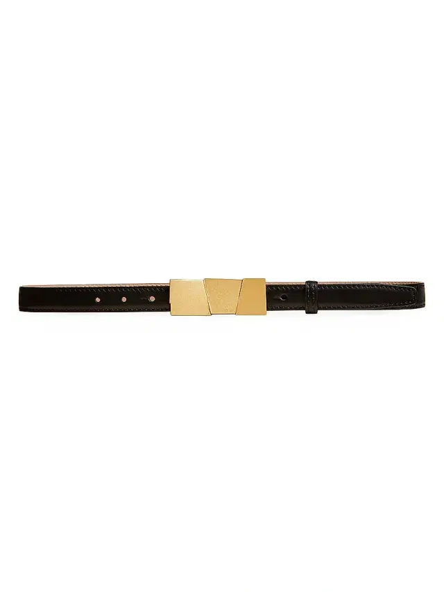 Women's The  Axel Leather Belt - Black Gold