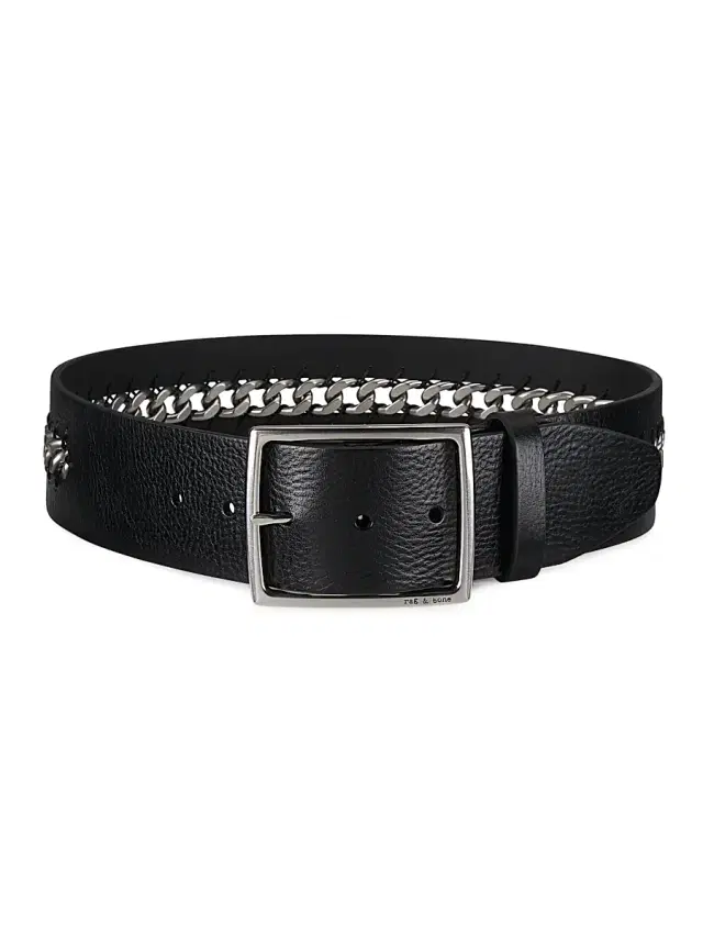 rag & bone Women's Jumbo Boyfriend Chain Belt - Black
