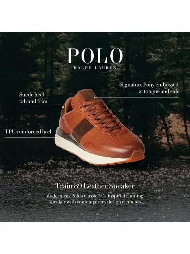 Polo Ralph Lauren Men's Train 89 Pony-Embossed Leather & Suede Running Sneakers | Thumbnail 8 Polo Ralph Lauren Men's Train 89 Pony-Embossed Leather & Suede Running Sneakers | Thumbnail 8