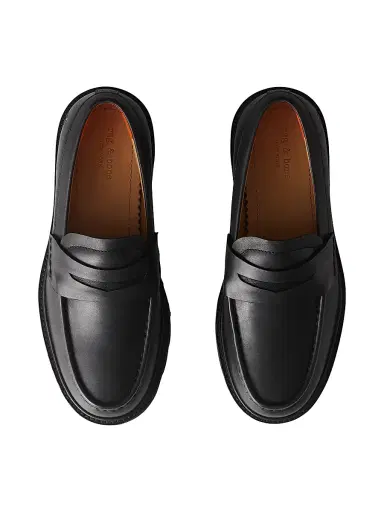rag & bone Women's Carter Leather Loafers - Black | Thumbnail 3