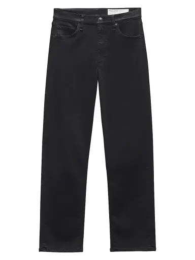rag & bone Women's Flexi Harlow Stretch Straight-Leg Jeans - Black | Thumbnail 1