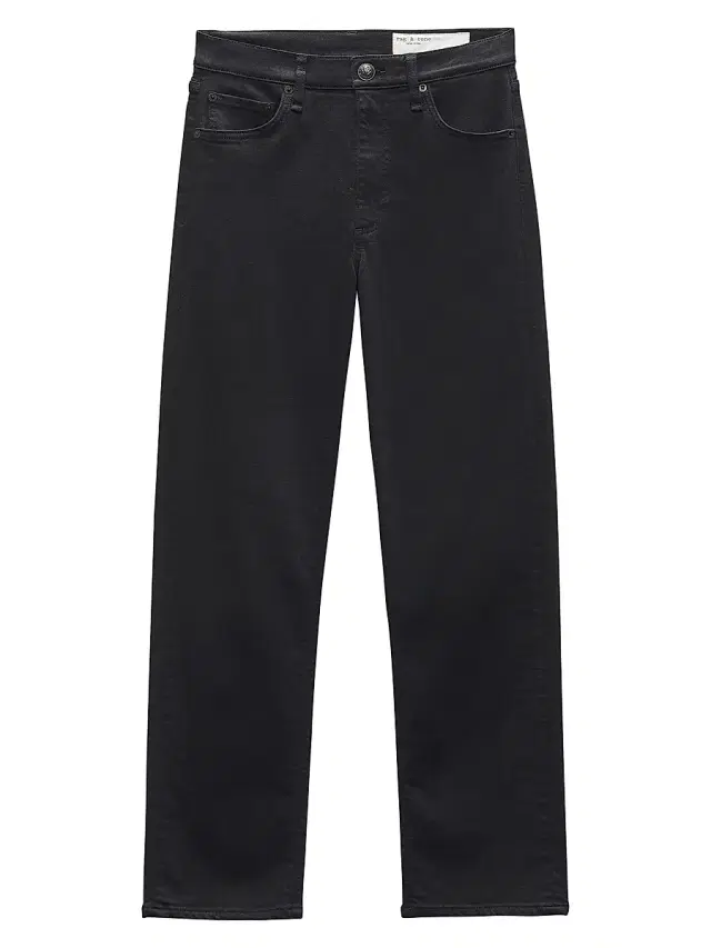 rag & bone Women's Flexi Harlow Stretch Straight-Leg Jeans - Black