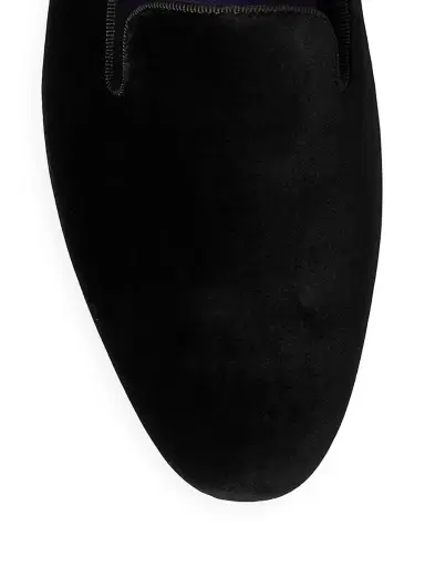 Ralph Lauren Purple Label Men's Alonzo Velvet Loafers - Black | Thumbnail 4