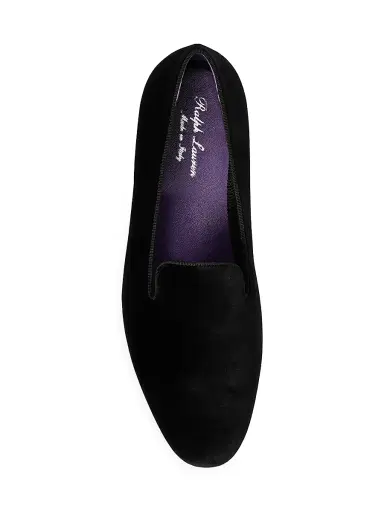 Ralph Lauren Purple Label Men's Alonzo Velvet Loafers - Black | Thumbnail 5