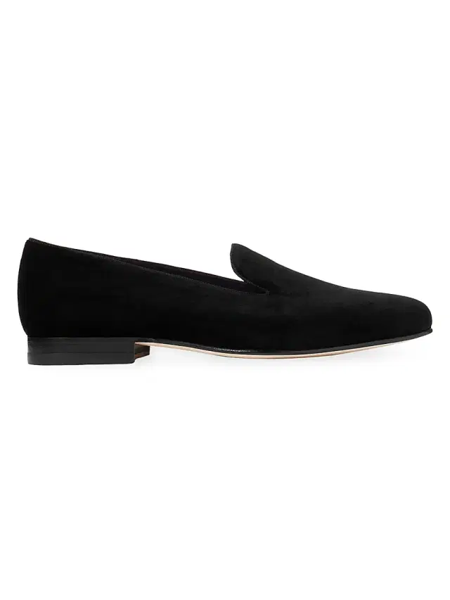 Ralph Lauren Purple Label Men's Alonzo Velvet Loafers - Black
