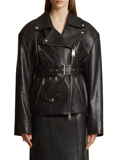 Khaite Women's Fabbie Leather Jacket - Black | Thumbnail 3 Khaite Women's Fabbie Leather Jacket - Black | Thumbnail 3
