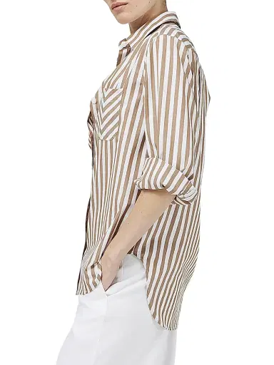rag & bone Women's Maxine Cotton Shirt - Brown Stripe | Thumbnail 4 rag & bone Women's Maxine Cotton Shirt - Brown Stripe | Thumbnail 4