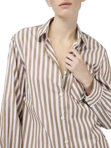 rag & bone Women's Maxine Cotton Shirt - Brown Stripe | Thumbnail 6 rag & bone Women's Maxine Cotton Shirt - Brown Stripe | Thumbnail 6