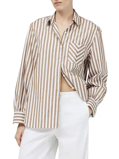 rag & bone Women's Maxine Cotton Shirt - Brown Stripe | Thumbnail 7 rag & bone Women's Maxine Cotton Shirt - Brown Stripe | Thumbnail 7