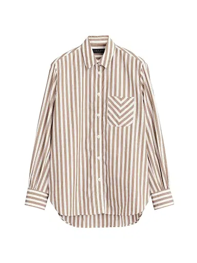 rag & bone Women's Maxine Cotton Shirt - Brown Stripe | Thumbnail 1 rag & bone Women's Maxine Cotton Shirt - Brown Stripe | Thumbnail 1