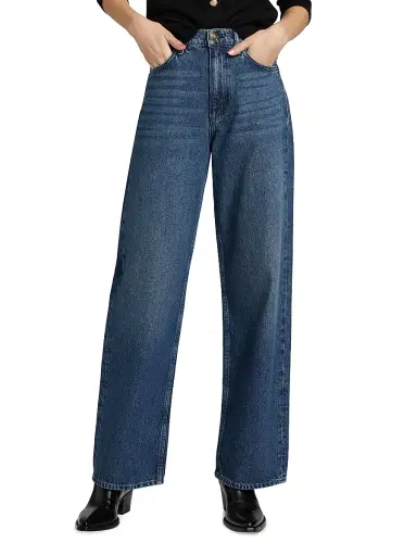 rag & bone Women's Shea High-Rise Relaxed Straight-Leg Jeans - Adeline | Thumbnail 3