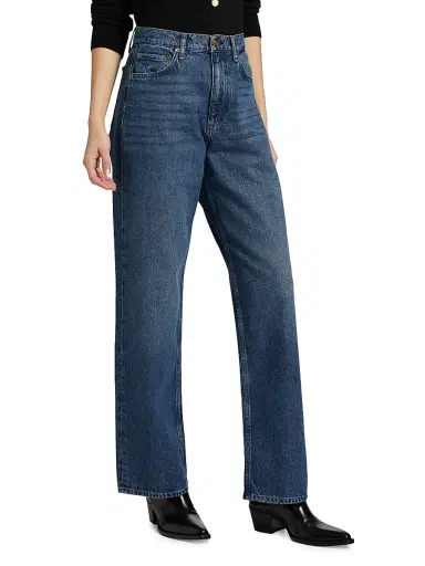 rag & bone Women's Shea High-Rise Relaxed Straight-Leg Jeans - Adeline | Thumbnail 4