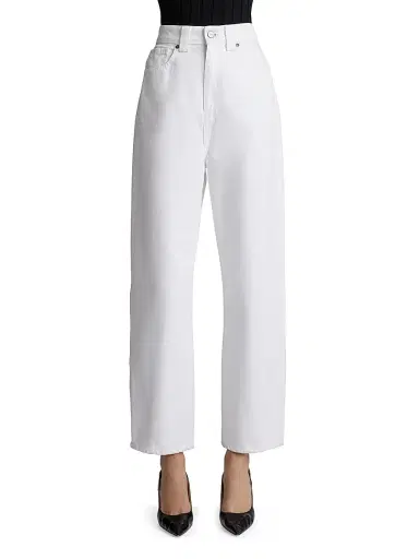 Khaite Women's Shalbi High-Rise Straight-Leg Jeans - White | Thumbnail 3 Khaite Women's Shalbi High-Rise Straight-Leg Jeans - White | Thumbnail 3