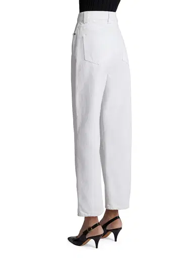 Khaite Women's Shalbi High-Rise Straight-Leg Jeans - White | Thumbnail 4 Khaite Women's Shalbi High-Rise Straight-Leg Jeans - White | Thumbnail 4