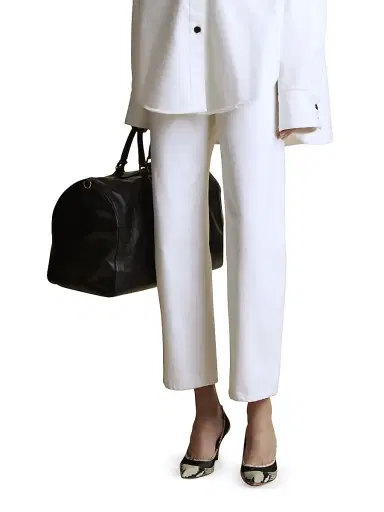 Khaite Women's Shalbi High-Rise Straight-Leg Jeans - White | Thumbnail 8 Khaite Women's Shalbi High-Rise Straight-Leg Jeans - White | Thumbnail 8