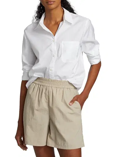 rag & bone Women's Maxine Cotton Button-Front Shirt - White - Size XL | Thumbnail 3
