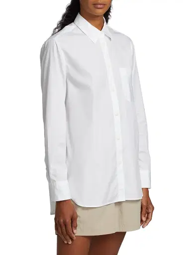 rag & bone Women's Maxine Cotton Button-Front Shirt - White - Size XL | Thumbnail 4