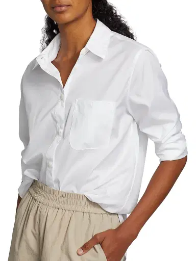 rag & bone Women's Maxine Cotton Button-Front Shirt - White - Size XL | Thumbnail 6