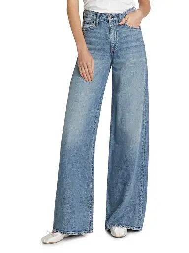 rag & bone Women's Featherweight Sofie Wide-Leg Jeans - Beverly | Thumbnail 3