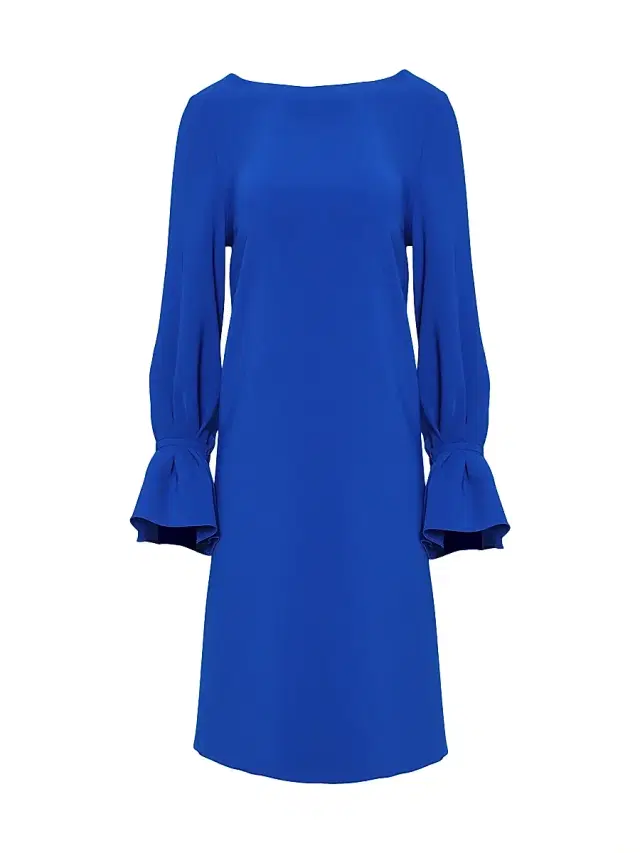 Carolina Herrera Women's Silk Puff-Sleeve Shift Minidress - Cobalt