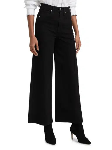 rag & bone Women's Flexi Sofie High-Rise Ankle Wide-Leg Jeans - Black - Size 25 | Thumbnail 4