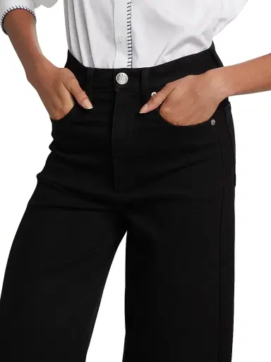 rag & bone Women's Flexi Sofie High-Rise Ankle Wide-Leg Jeans - Black - Size 25 | Thumbnail 6