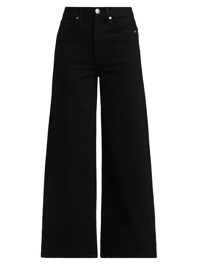rag & bone Women's Flexi Sofie High-Rise Ankle Wide-Leg Jeans - Black