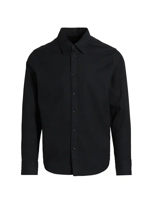 rag & bone Men's Tomlin Cotton Button-Front Shirt - Black