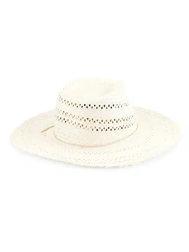 rag & bone Women's Elle Perforated Straw Fedora - | Thumbnail 2