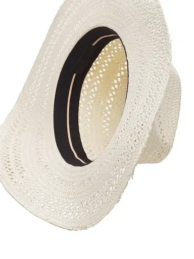 rag & bone Women's Elle Perforated Straw Fedora - | Thumbnail 3