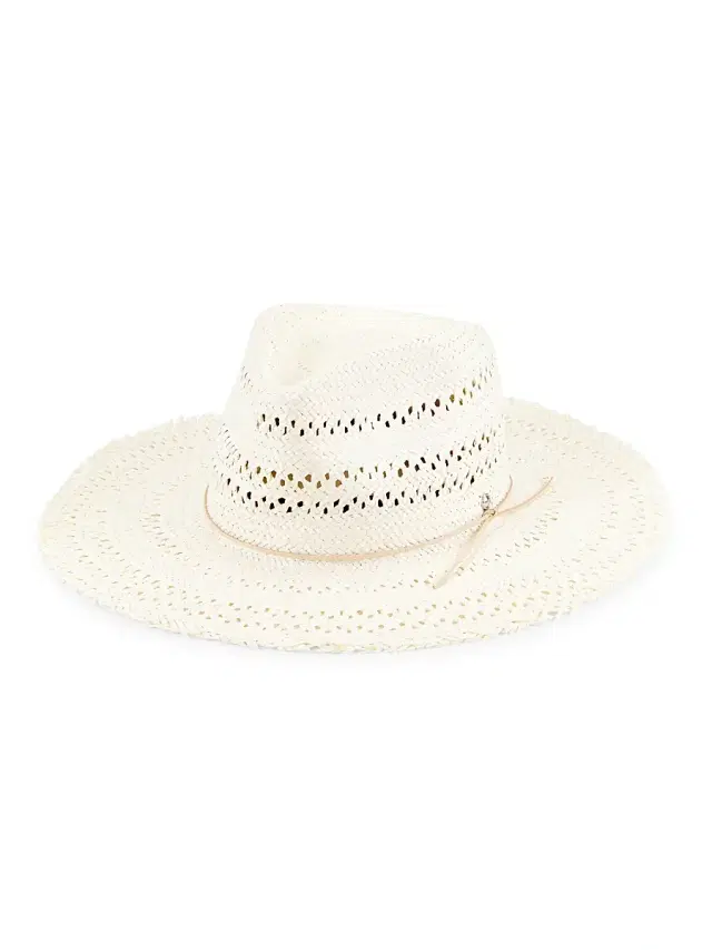 rag & bone Women's Elle Perforated Straw Fedora -