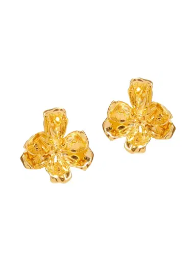 Oscar de la Renta Women's Broken Tulip 14K-Gold-Plated Earrings - Gold | Thumbnail 2