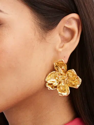 Oscar de la Renta Women's Broken Tulip 14K-Gold-Plated Earrings - Gold | Thumbnail 1