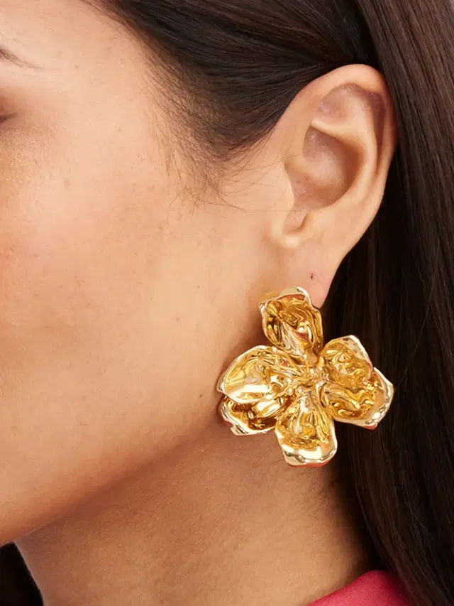 Women's Broken Tulip 14K-Gold-Plated Earrings - Gold