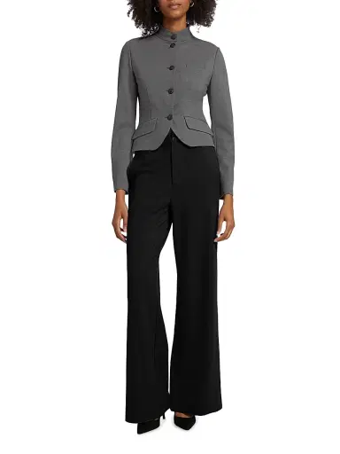 rag & bone Women's Sofie Ponte Wide-Leg Pants - Black | Thumbnail 2