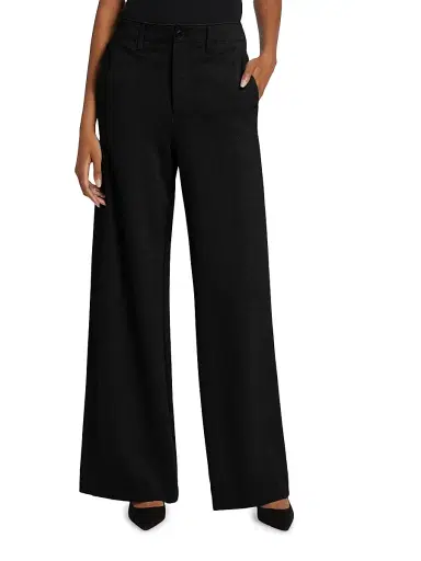 rag & bone Women's Sofie Ponte Wide-Leg Pants - Black | Thumbnail 3