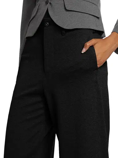 rag & bone Women's Sofie Ponte Wide-Leg Pants - Black | Thumbnail 6