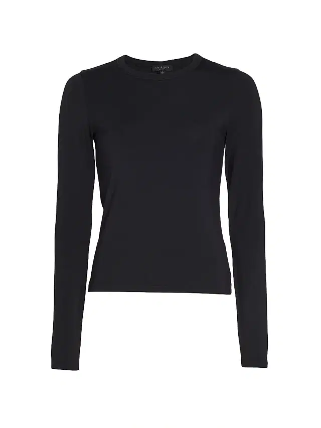 rag & bone Women's ICONS Luca Slim Long-Sleeve T-Shirt - Black
