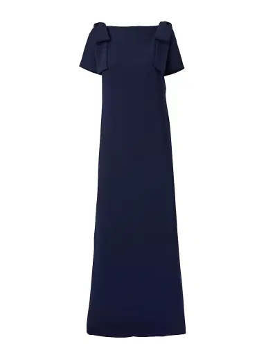 Carolina Herrera Women's Short-Sleeve Bow-Embellished Gown - Midnight - Size 4 | Thumbnail 1 Carolina Herrera Women's Short-Sleeve Bow-Embellished Gown - Midnight - Size 4 | Thumbnail 1