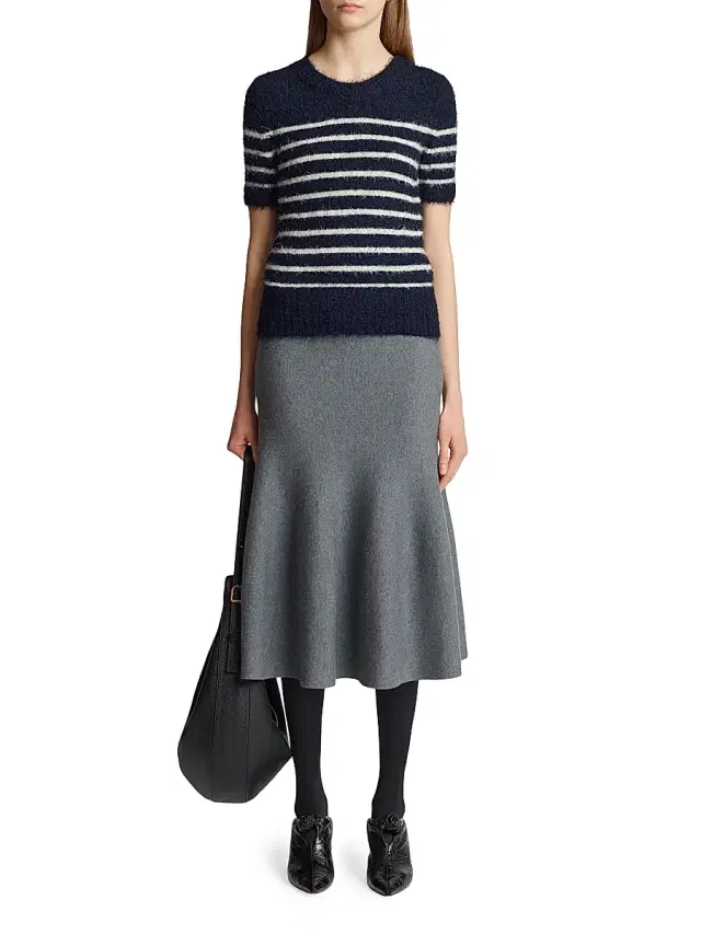 Women's Luphia Striped Silk-Blend Sweater - Navy Cream