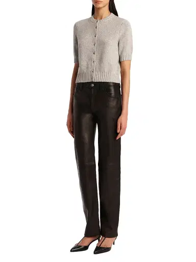 Khaite Women's Nora Cashmere-Blend Cardigan - Heather Grey | Thumbnail 2
