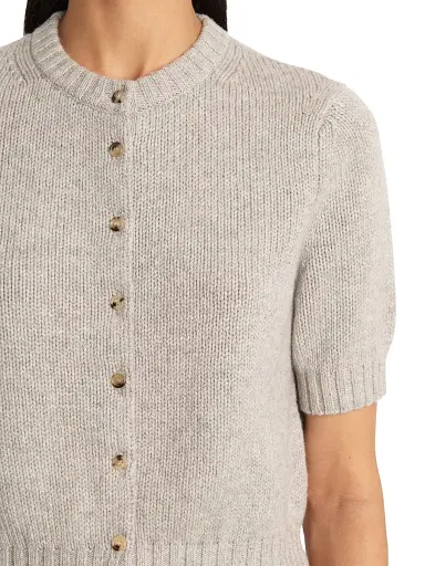 Khaite Women's Nora Cashmere-Blend Cardigan - Heather Grey | Thumbnail 6