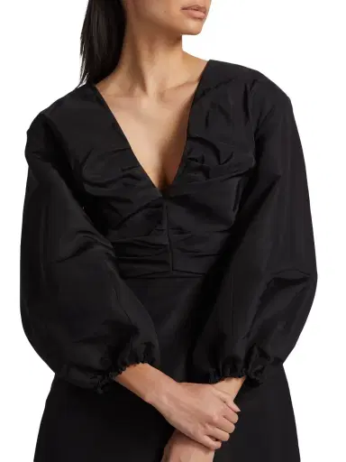 Carolina Herrera Women's Chalet Silk Balloon-Sleeve Minidress - Black | Thumbnail 5 Carolina Herrera Women's Chalet Silk Balloon-Sleeve Minidress - Black | Thumbnail 5