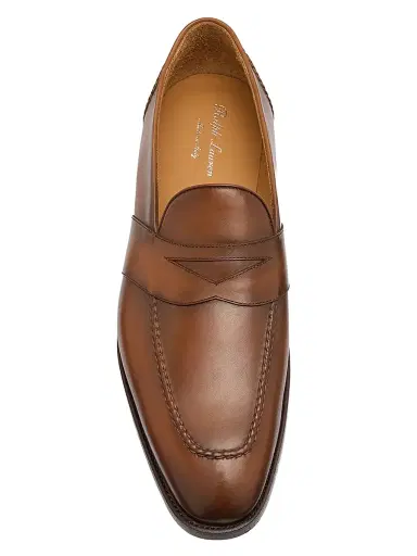 Ralph Lauren Purple Label Men's Meegan Leather Penny Loafers - Tan | Thumbnail 4 Ralph Lauren Purple Label Men's Meegan Leather Penny Loafers - Tan | Thumbnail 4