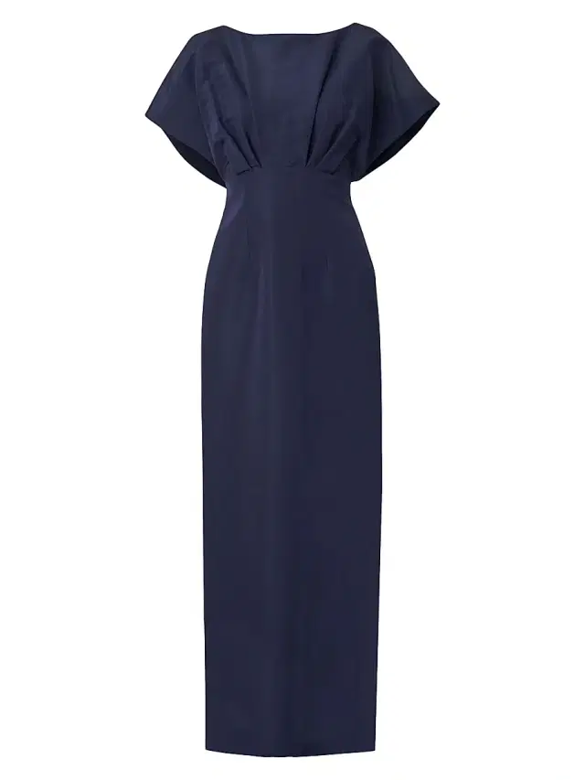 Carolina Herrera Women's Silk Faille Fan Bodice Column Gown - Midnight
