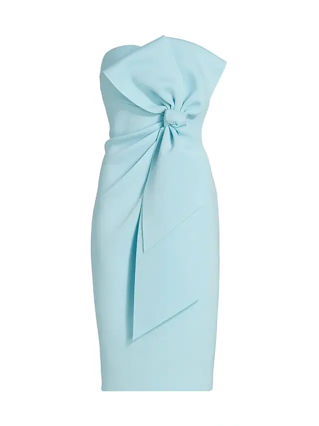 Badgley Mischka Women's Strapless Bow-Embellished Dress - Azure