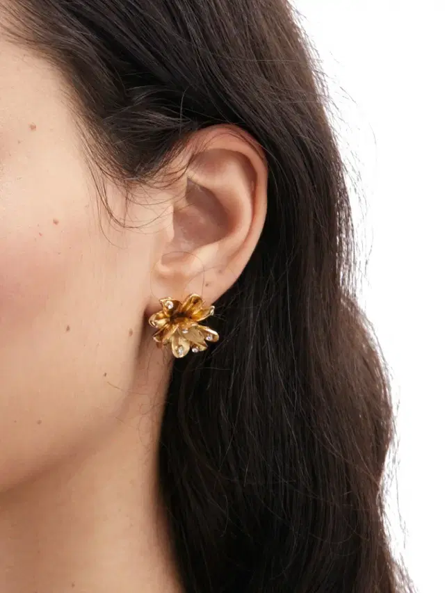 Women's Goldtone & Glass Crystal Flower Stud Earrings - Crystal