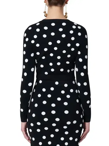 Carolina Herrera Women's Polka Dot Sweater - Black White | Thumbnail 2 Carolina Herrera Women's Polka Dot Sweater - Black White | Thumbnail 2