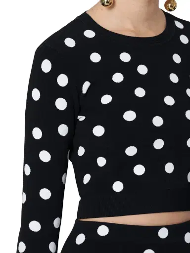 Carolina Herrera Women's Polka Dot Sweater - Black White | Thumbnail 3 Carolina Herrera Women's Polka Dot Sweater - Black White | Thumbnail 3
